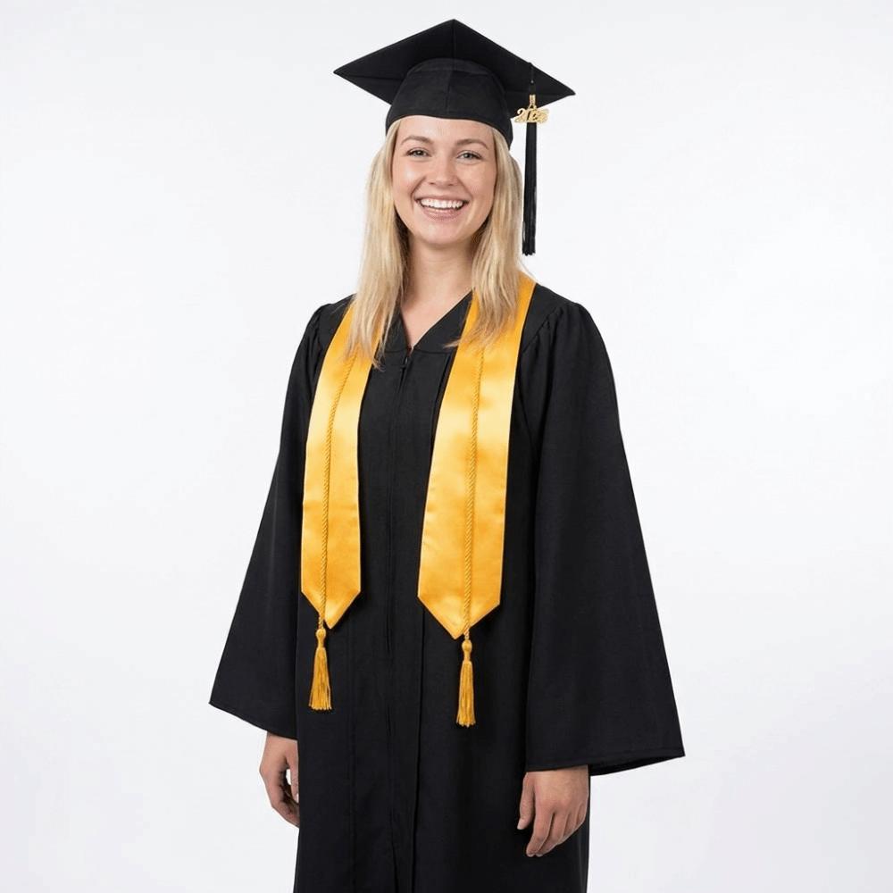 4Pcs/Set Graduation Stole Sash Graduation Robe Set with Tassel Doctor Gown Bachelor Gown  Graduation