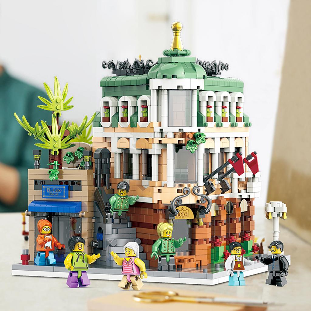 Compatible With High-quality Corner Hotel Building Block Models, Challenging Educational Building Block Structures
