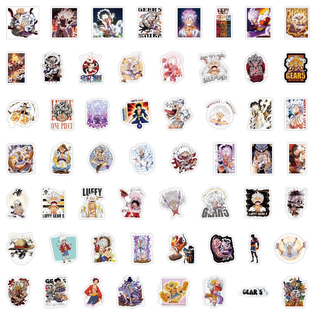 55/110 New One Piece Luffy Gare 5 Graffiti Stickers Suitcase Notebook Water Bottle Stickers