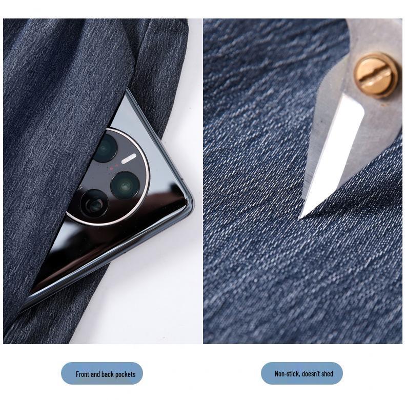 Dámské modré ledové hedvábí rychleschnoucí s vysokým pasem áčkového střihu s elastickým pasem volné ležérní široké nohavice střední délky 2025