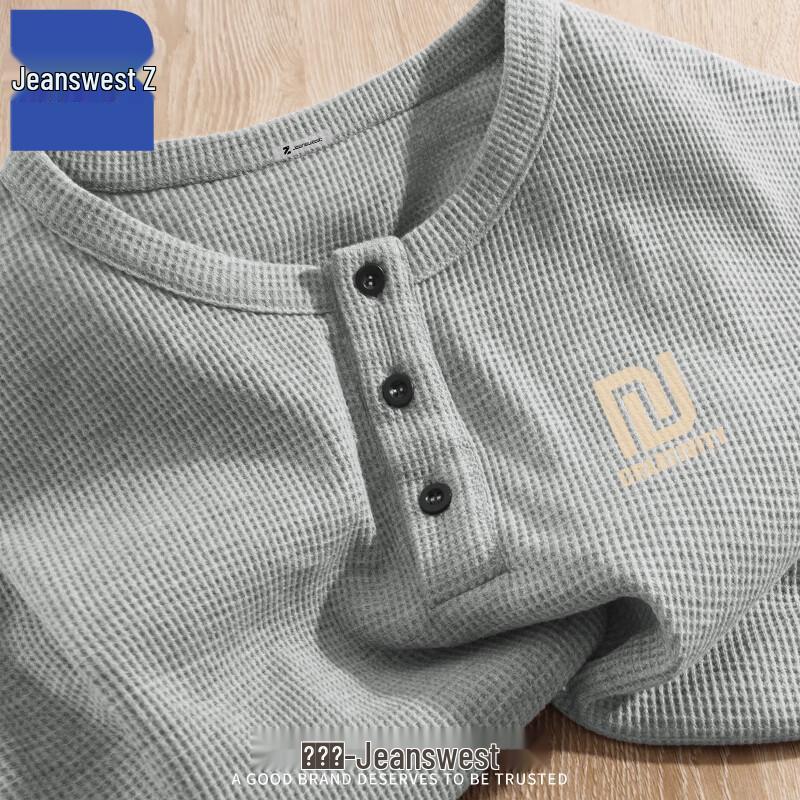 Jeanswest Men's Z American Henley Neck Pullover Sweatshirt T1015