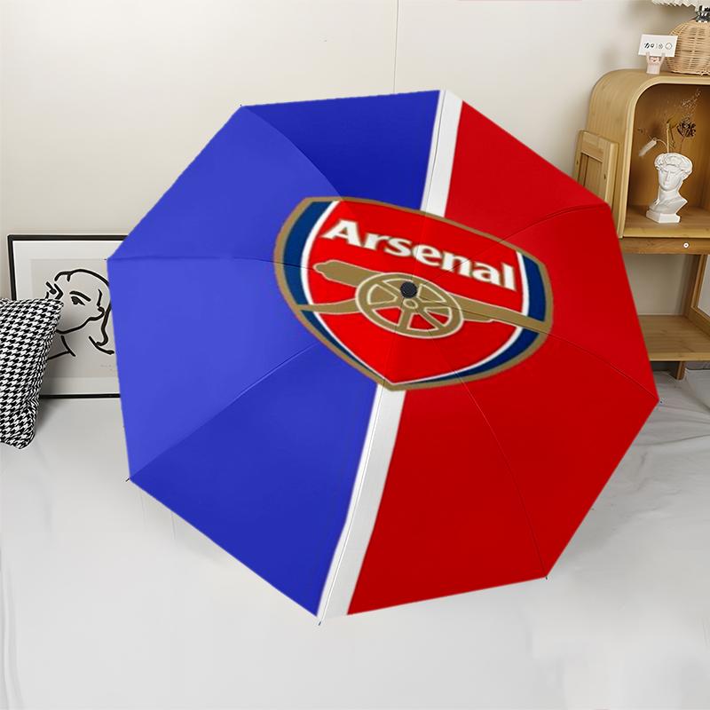 Arsenal Football Club Theme Automatic Umbrella, Lightweight & Portable, 8 Rib, Perfect for Outdoor Travel, Birthdays, Christmas, Gifts.