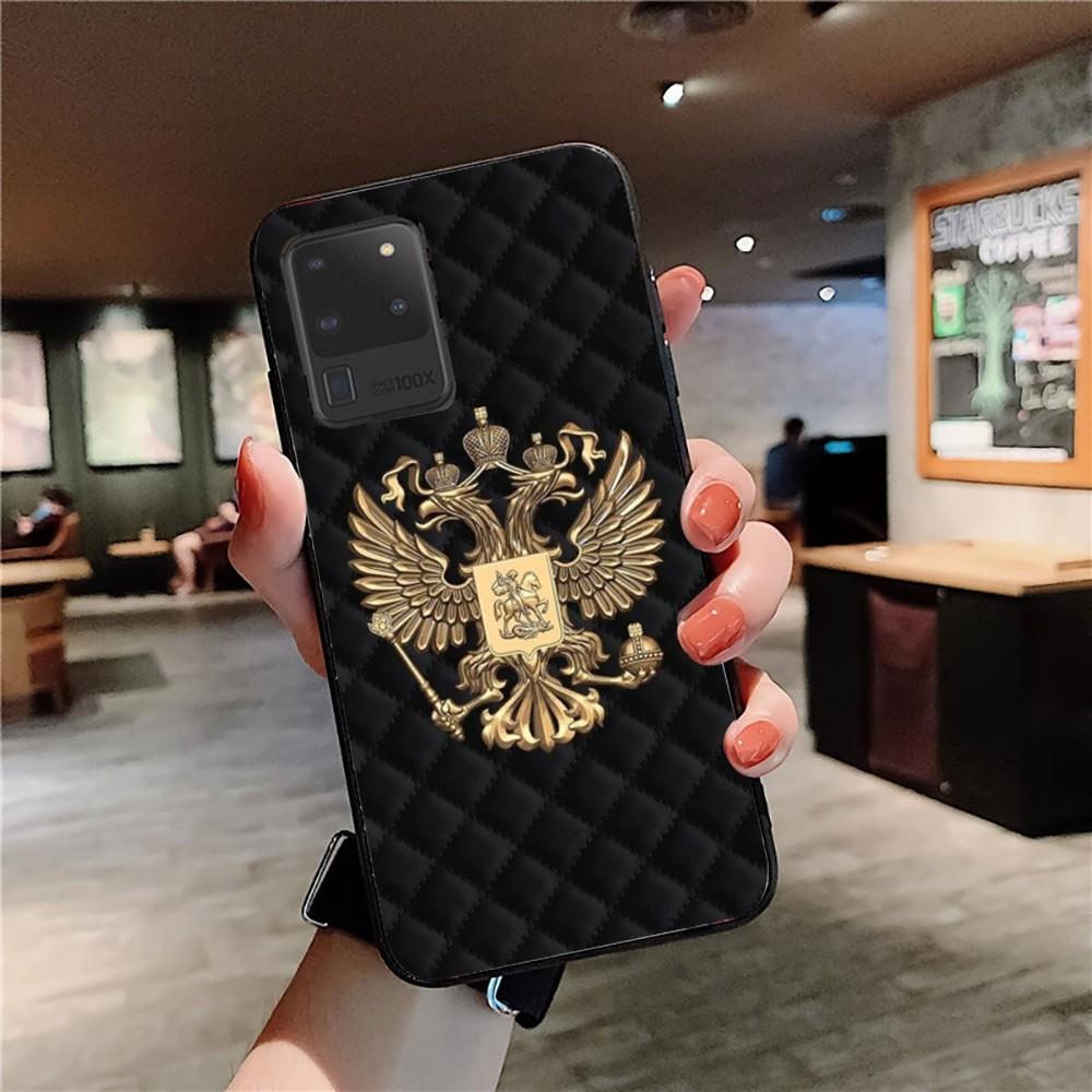 Russia Coat Of Arms Eagle Flag Phone Case For Samsung S 9 10 20 21 22 23 30 23plus lite Ultra FE S10lite Fundas