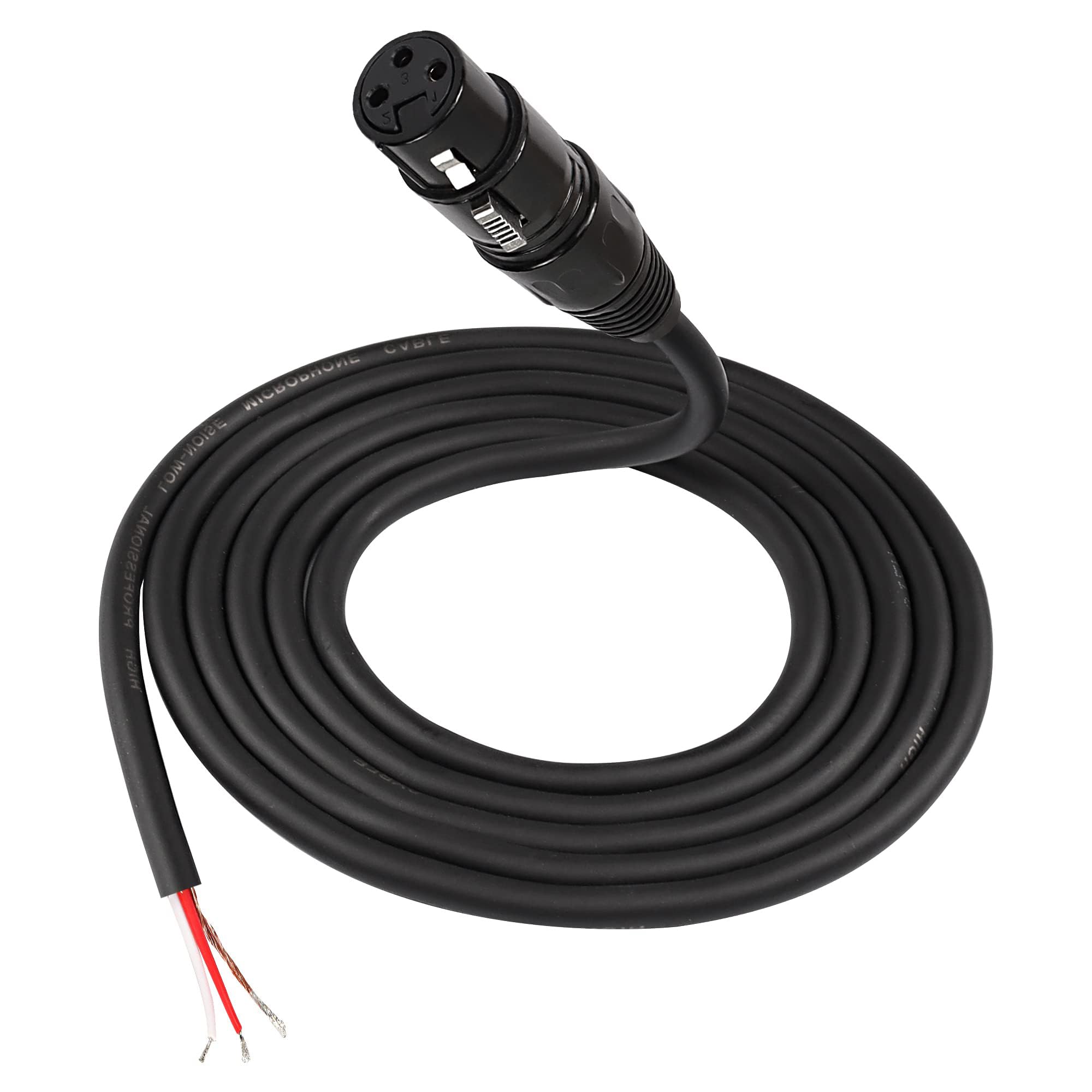 

Edinstry XLR Cable, Microphone Cable, 3-Pin XLR Pigtail with Bare Wire Open End, Gold-Plated XLR Connector Speaker Cord, Replacement Audio Cable for