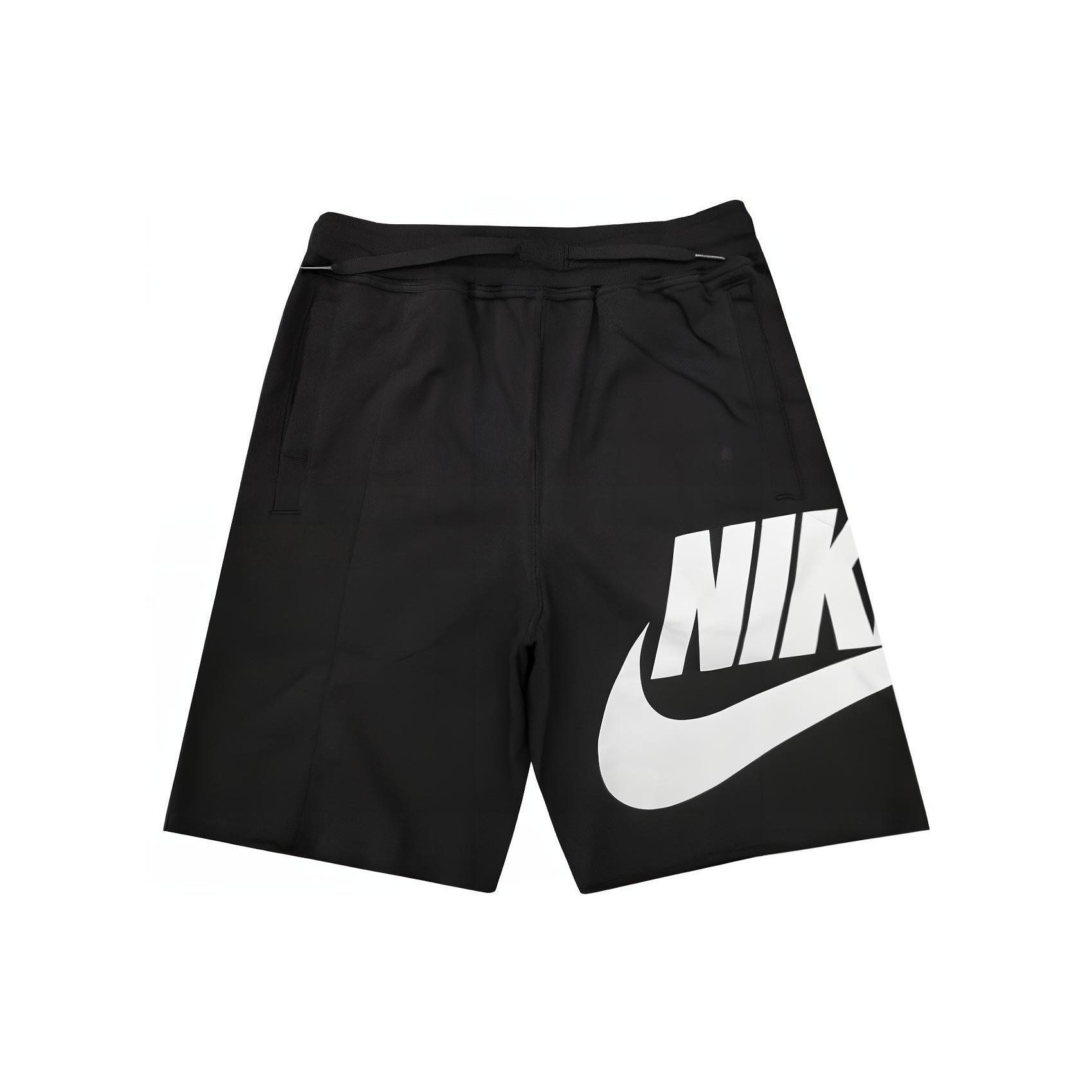 (PS) Nike Sportswear Fleece Shorts Black Wihte Kids AT3070-010 L