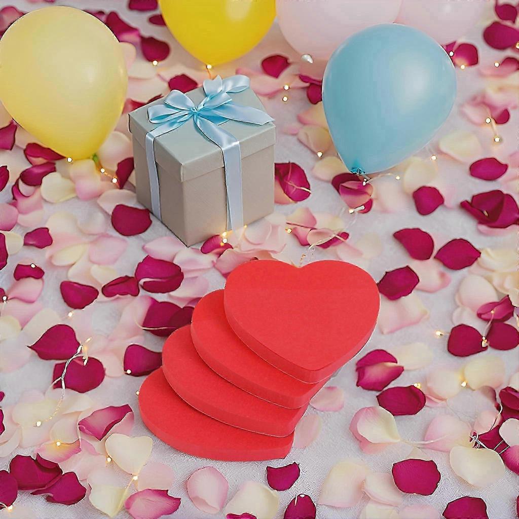 Book of 4 red heart-shaped sticky notes | Perfect for anniversaries, birthdays, Valentine's Day | 100 per book - 76x76 mm (3" x 3")