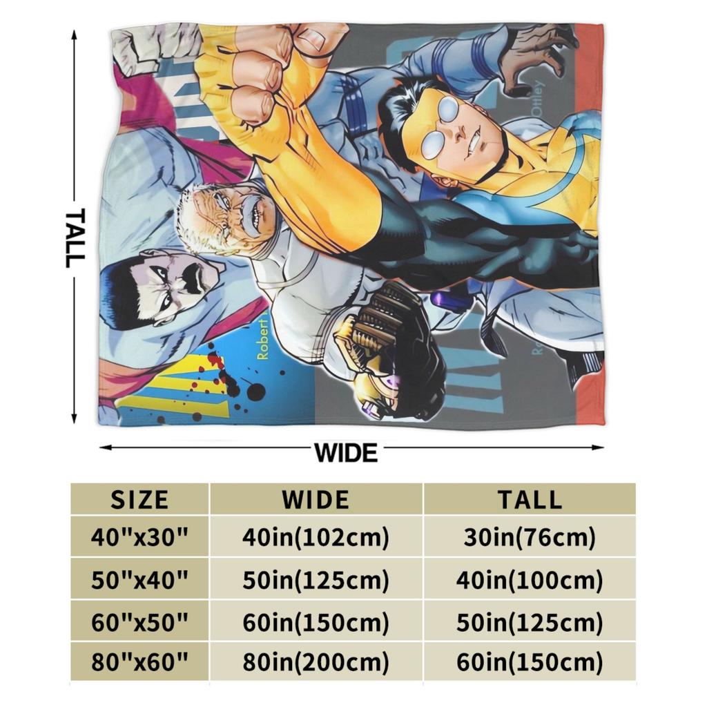 Invincible Omni-Man And Allen Flannel Blanket Warm Bedding Throws for Couch Bed Travel Office Novelty Bedspread Sofa Bed Cover
