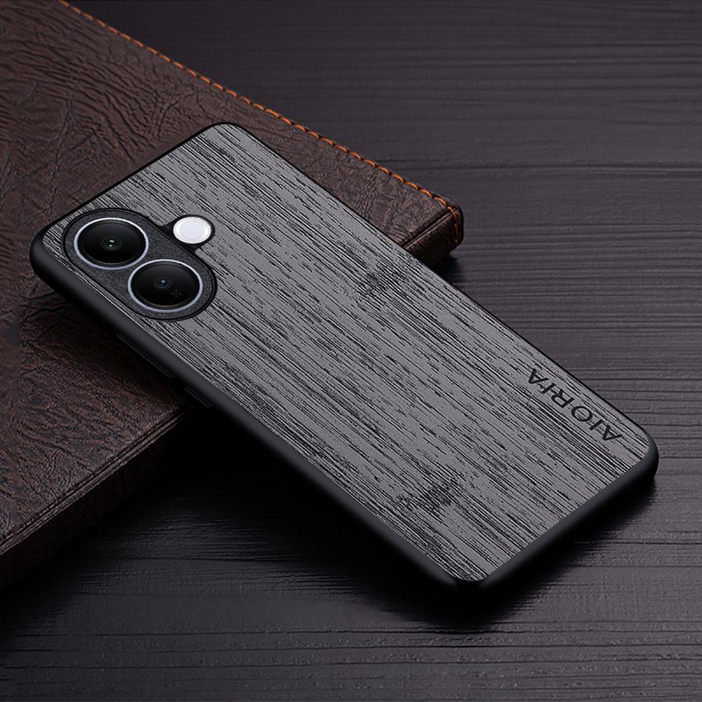 Case for Vivo S1 Pro V60 Lite V30 V30e V27 V27e V29e V17 Y04 4G 5G bamboo wood pattern Leather cover case for Vivo V60 Case