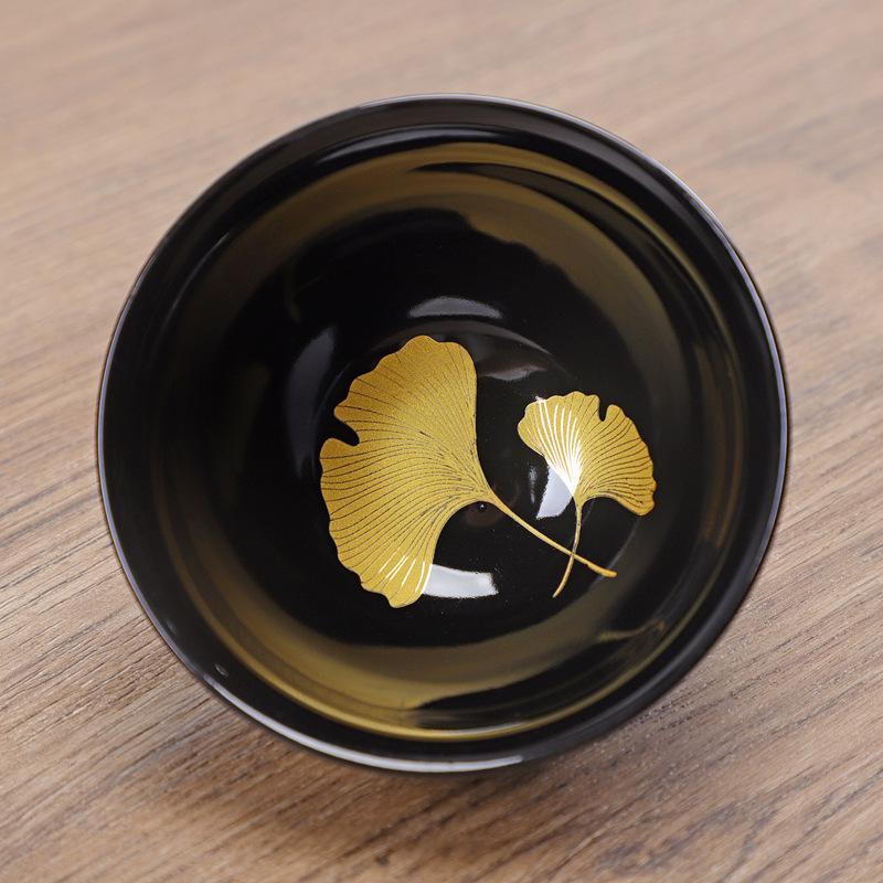 

Japanese-style Handmade Ceramic Teacup Tree Leaf Pattern Tea Bowl Tea Set Accessories Master Cup Portable Personal Cup New