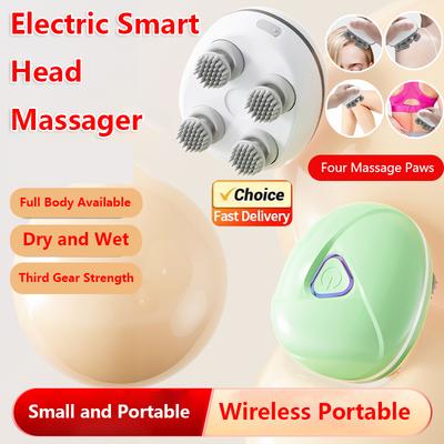 Portable Electric Scalp Massager Handheld Head Massage Kneading Nodes Stress Relax Hair Care Tension Relief Home Travel Use