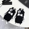 Cute Cartoon Black 3D Case For Iphoen 14 Plus 13 12 11 Pro XS Max XR X SE 20 6S 6 7 8 Plus Luxury Soft Silicone Phone Cover Kids
