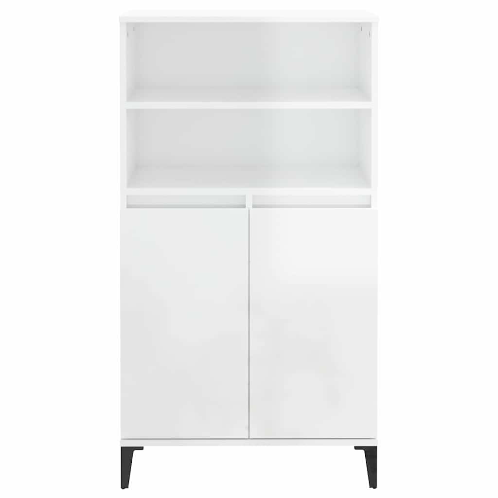VidaXL Highboard Hochglanz-Weiß 60x36x110 cm Holzwerkstoff