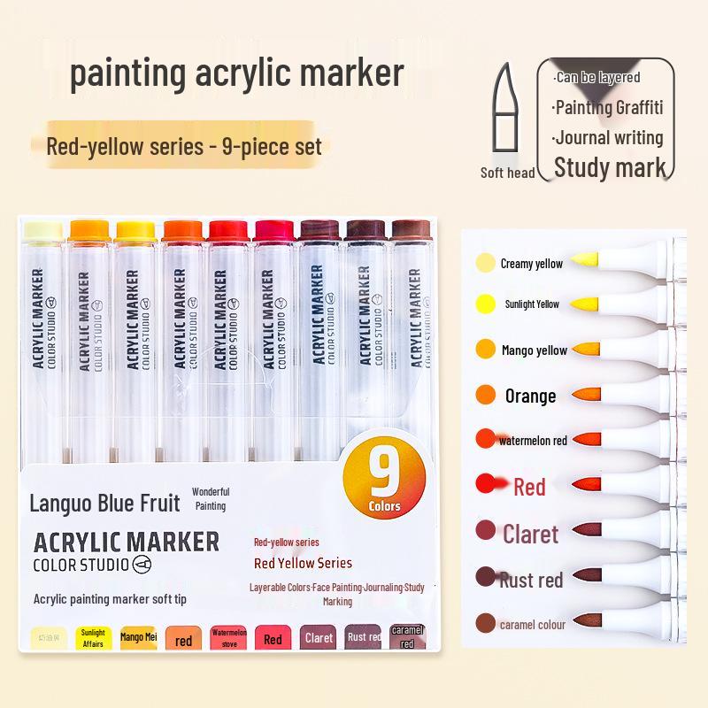 Акриловый маркер Ozon Blue: Мягкий кончик, Непрозрачный, Подходит для акварели