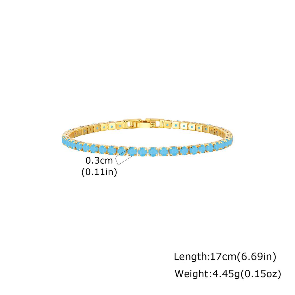 Adjustable Colorful Crystal Tennis Bracelet for Women High Quality 3mm Cubic Zircon Chain Bracelets Luxury Fashion Jewelry Gift