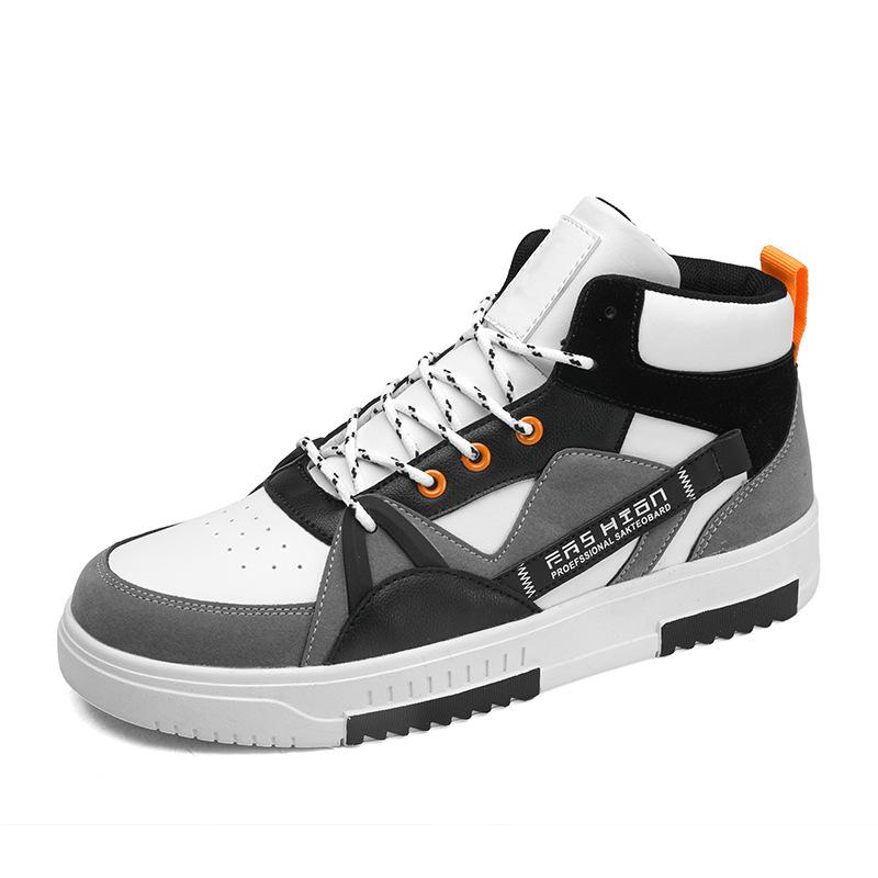 Pánské podzimní nové retro prodyšné pánské boty s vysokým svrškem, ležérní deskové boty, silná podrážka, zvyšující výšku, trendy sportovní obuv pánská