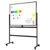 90x120cm Foldable Mobile Rolling Whiteboard, Double Sided Magnetic Reversible Dry Erase Board, Large Wall Planner White Board