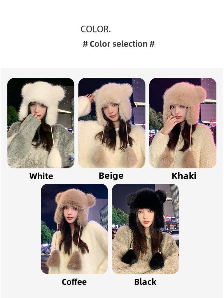 Women's Large Head Lei Feng Hat: Autumn/Winter Ear Protection for Outdoor Cycling