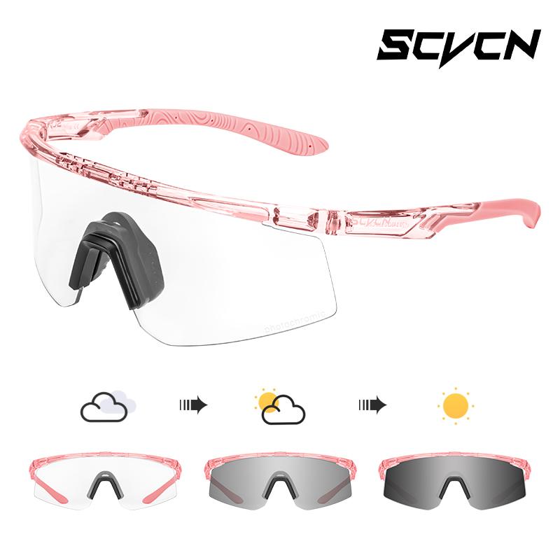 SCVCN Photochromic Sunglasses UV400 Cycling Glasses Bicycle Glasses Sports Men's MTB Road Bike Eyewear Protection Goggles UV400