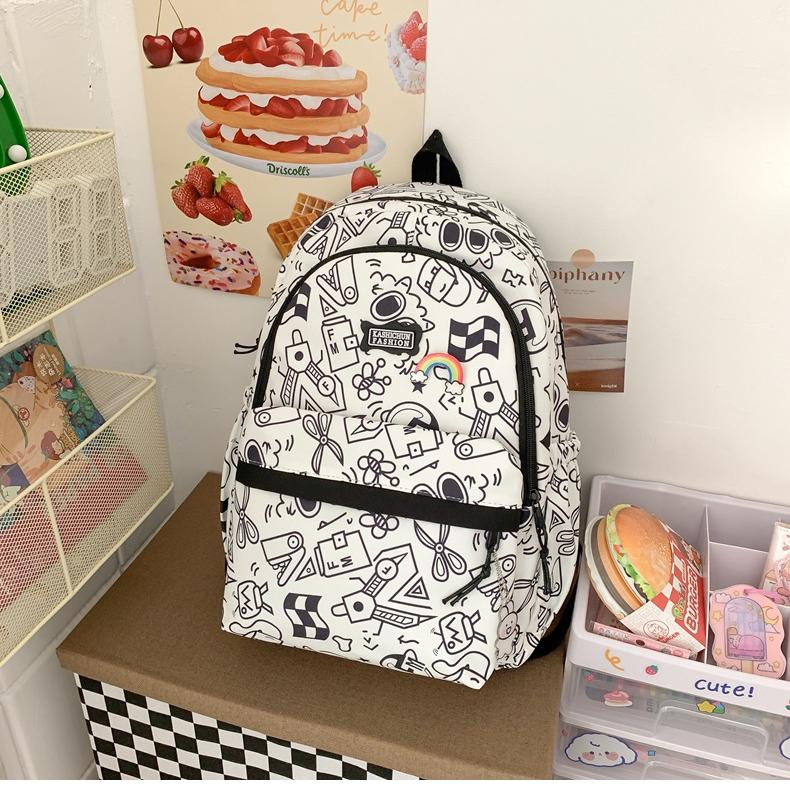 Рюкзак в стиле женский, милый, для средней школы, для младших школьников, большой вместительный трендовый рюкзак для студентов, простая свежая школьная сумка 30x18x44cm