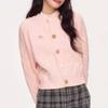Spring-Autumn Women's Chic Knit Cardigan: Korean Style, Embroidered, Colorful Buttons