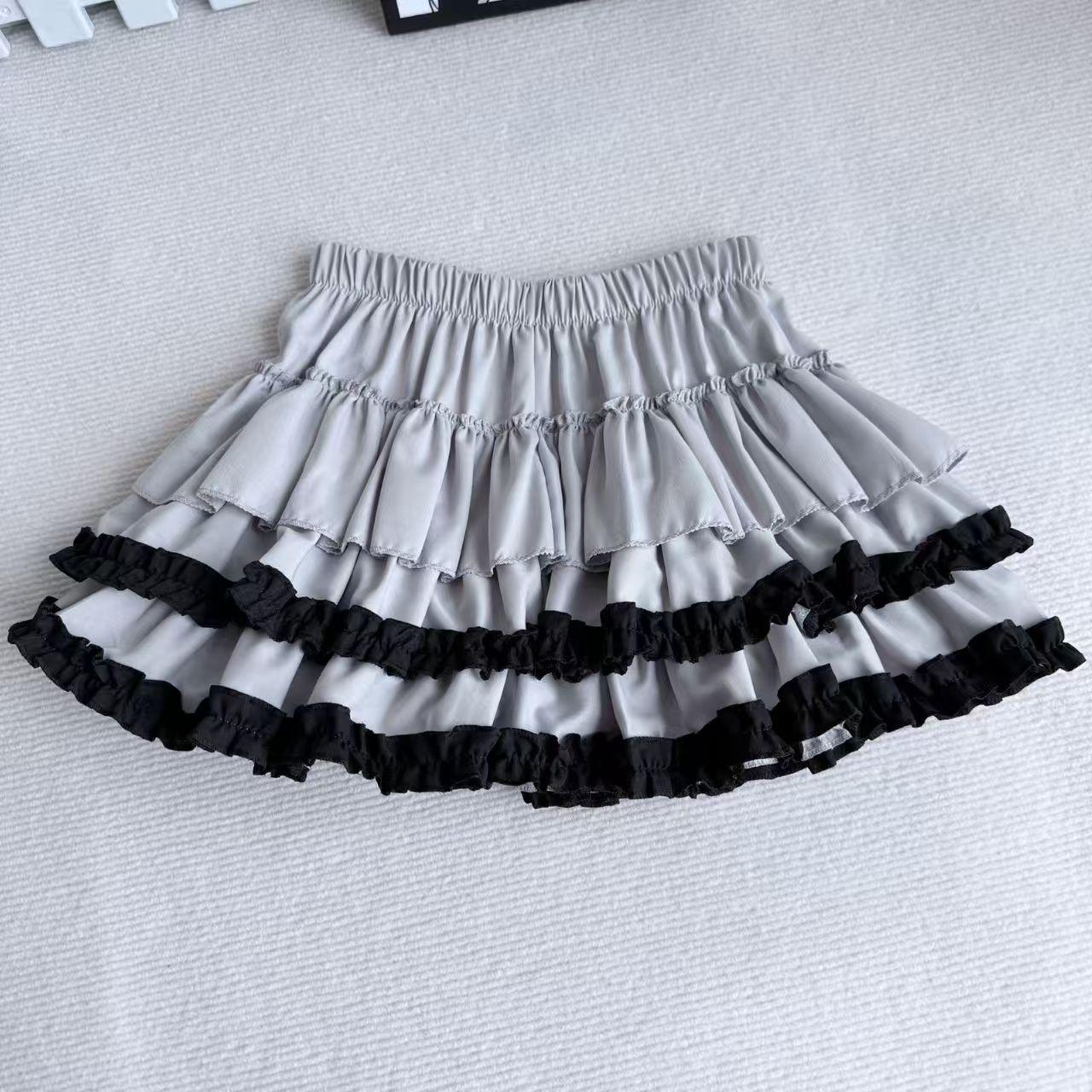 

Ruffled Hem Mini Skirt: Summer Fluffy A-line for Petite Girls, Anti-exposure, High Waist Slimming Style Extra Large