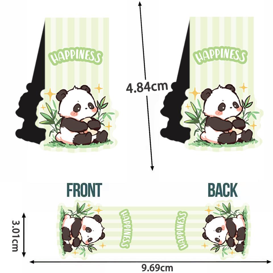 Set of 4 Magnetic Panda Bookmarks Animal-Themed Fold-over Page Markers for Books, Creative Gift for Readers & Students