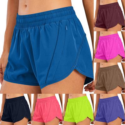Women's Sports Running Shorts, Quick-drying And Lightweight Fitness Shorts With Zippered Pockets