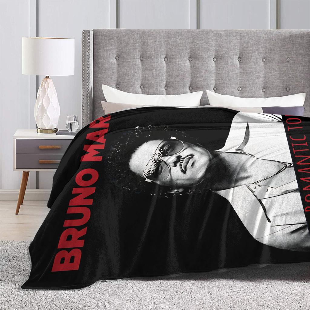 Bruno Mars Music Tour Flannel Blankets Awesome Throw Blankets for Bed Sofa Couch 125*100cm Bedspread,