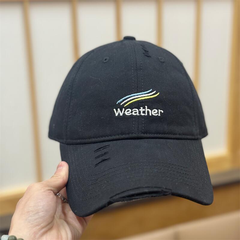Spring And Summer Letter Embroidery Holes Show Face Small Baseball Cap Women'S Fashion Versatile Trendy Peaked Cap Men