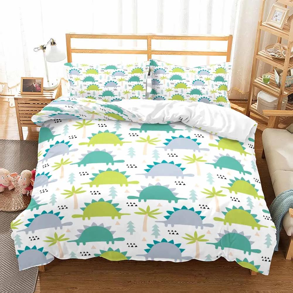 3D Camouflage Jurassic Dinosaur Duvet Cover Sets For Boy Teen Bedding Set Winter Polyester Comforter Cover Pilowcases Beds