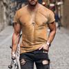 Tshirt Muscle Body 3d Print Men Summer T Shirt Clothing Fashion Street Tees Flesh Pattern Oversized Male Short Sleeve Trendy