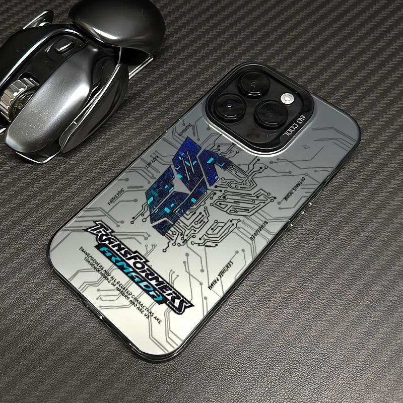 Silberne Anime Transformers Handyhülle für Apple 17, 14 Pro, 11, 8 Plus, 7, 16E, 13 - Neues cooles Modell