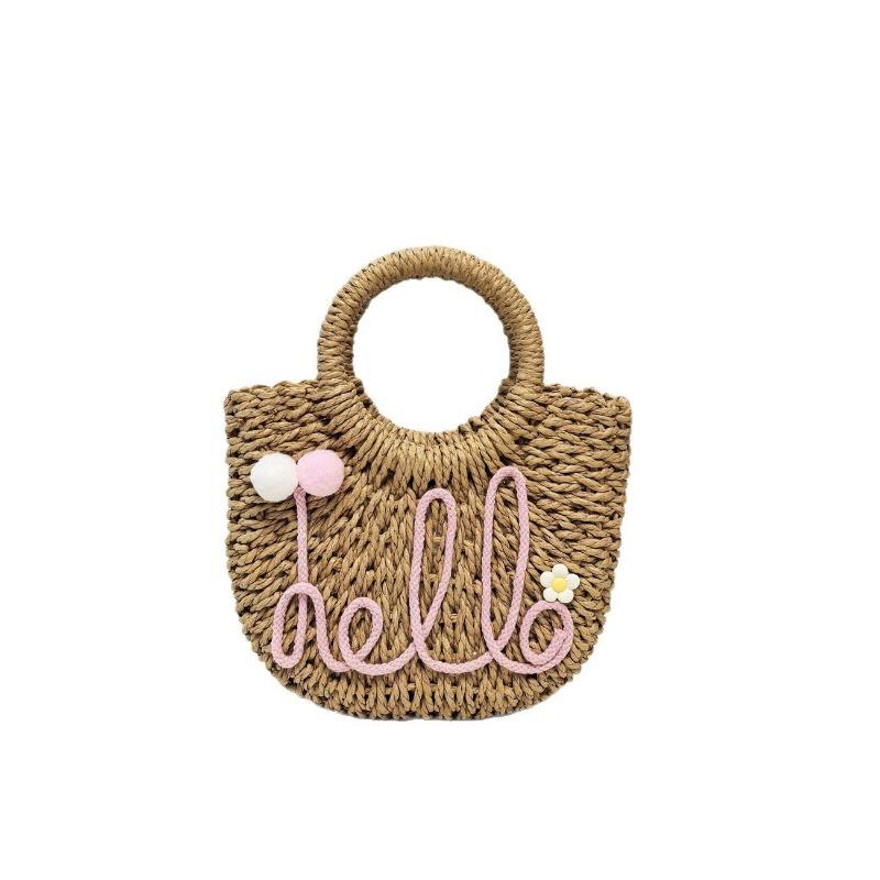 Summer Handmade Straw Bag Fashion Portable Seaside Vacation Beach Women's Bag Hand Carry Leisure Bag