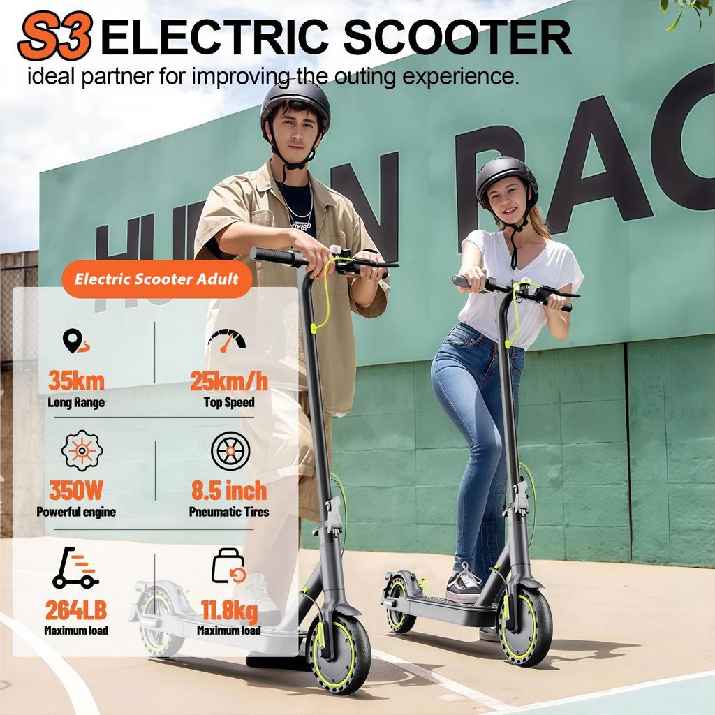Elektrische Step Volwassene, 30-35km Bereik, 8,5" Ultralicht Opvouwbare E-Step, 350W Motor, 3 Snelheidsmodi, TODIMART T3 voor Volwassenen en Tieners, Slimme App