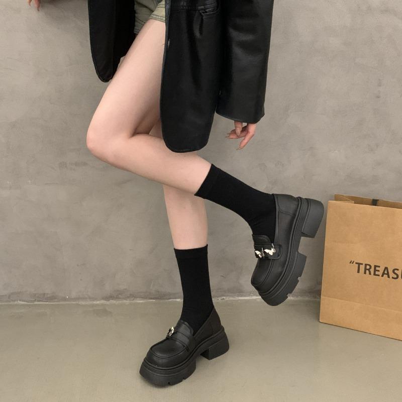 Small leather shoes women's shoes new summer fashion temperament single shoes heightened thick sole