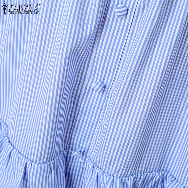 ZANZEA Rochie lungă de vacanță cu mâneci 3/4, cu umăr dezactivat