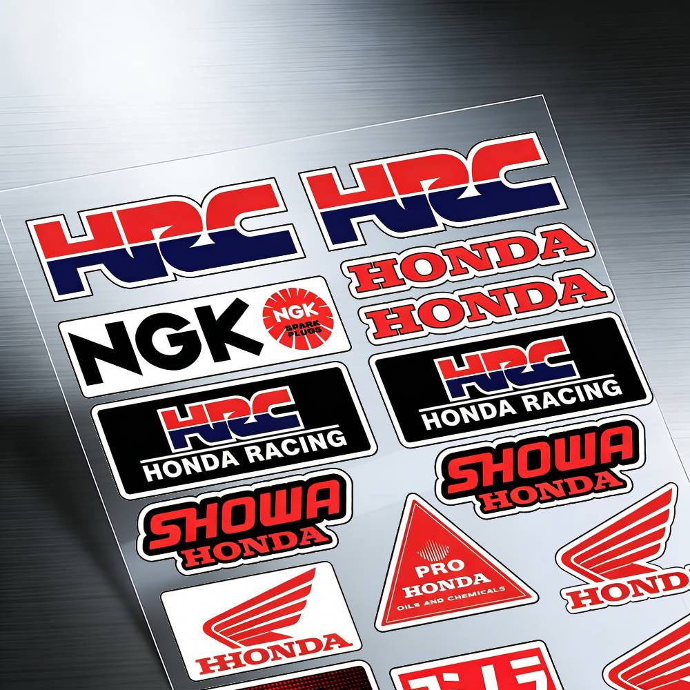 Laser For Honda Motorcycle Reflective Stickers Waterproof Decals For Helmet Scooter Fuel Tank Toolbox Racing