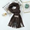 Wool Scarf Women's Winter Premium Thick Solid Color Scarf Versatile New Autumn and Winter White Cashmere Scarf