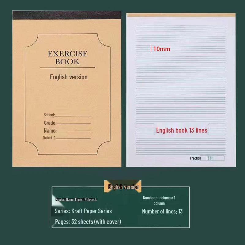 Language Text Workbook: Grades 3-6 Kraft Paper Practice Notebook for Students