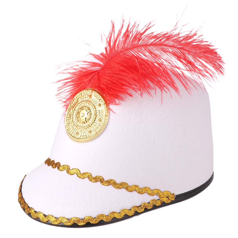 Cappello per Banda Musicale da Travestimento Cappello da Tamburmaggiore Cavaliere Vintage Cappello Elegante Cappello Uniforme Halloween