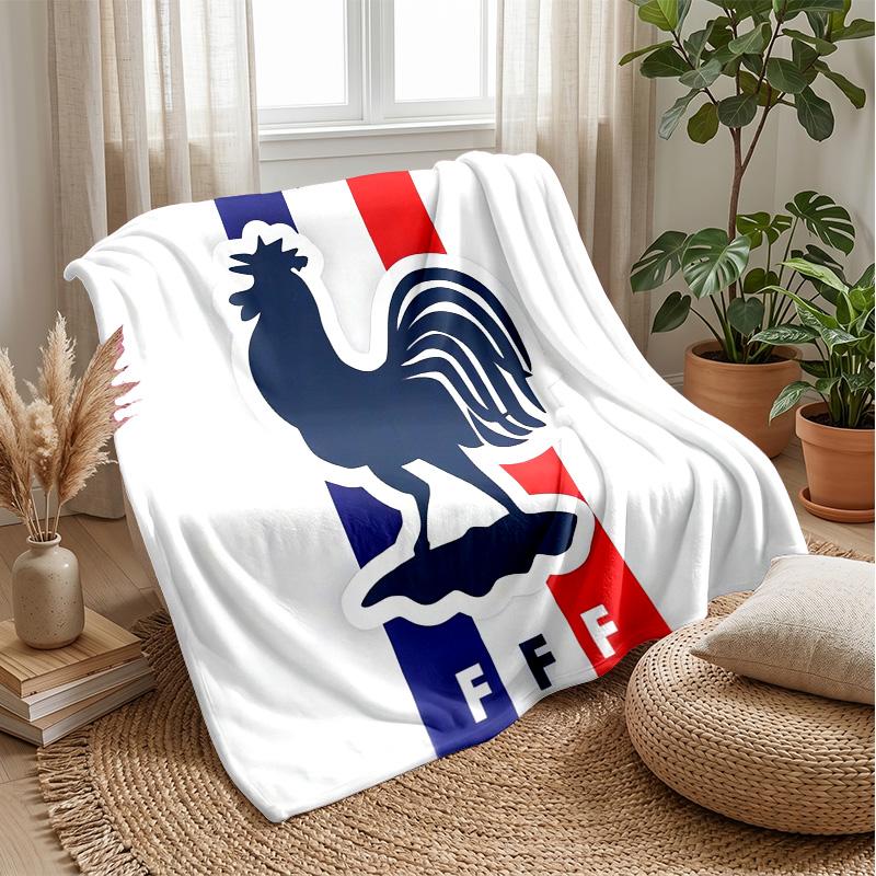 Frankreich Nationalmannschaft Thema Decke Weiche Flanelldecke Plüsch Überwurfdecke Gemütliche Sofa Bettdecke für Heimdekoration