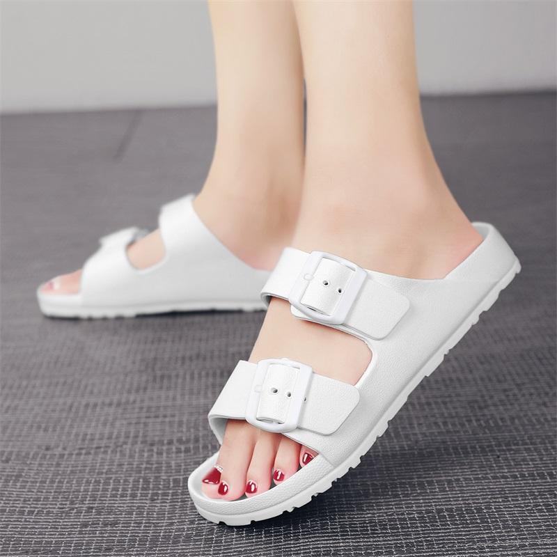 Ultraleichte Pantoletten mit Doppelschnalle Herren Damen Pantoletten Leichtgewichtige EVA Qualitäts Clogs Gartenschuhe Strand Slip-On Sandalen