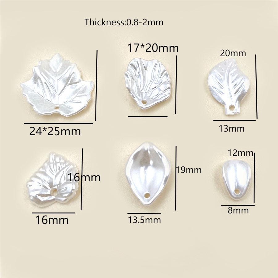 20pcs ABS Imitation White Pearl Leaf Petal Beads Loose Beads Clothing Accessories For DIY Hair Jewelry Jewelry Handmade Crafts  Jewelry Accessory