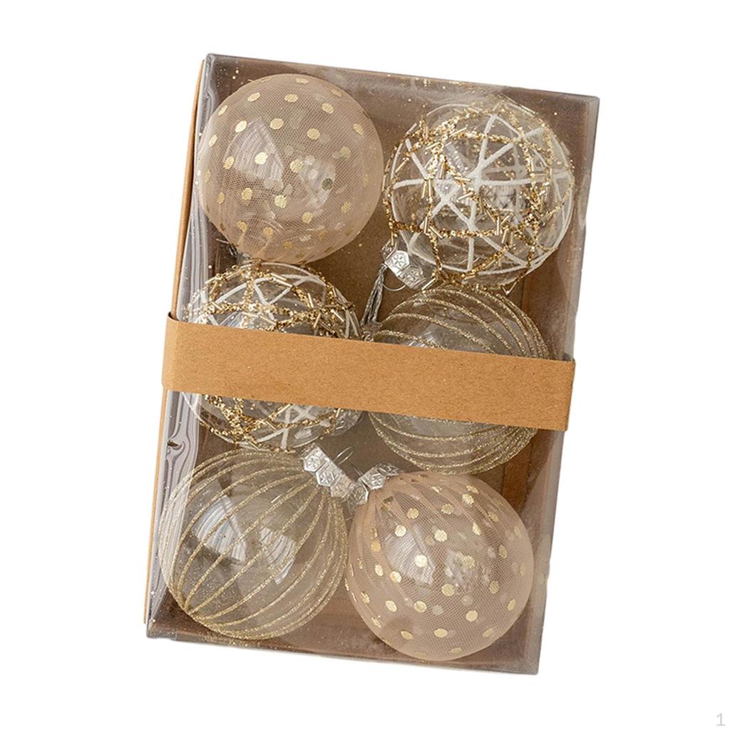 6 Pieces Christmas Ball Ornaments Set Baubles Pendants for Garland Housewarming