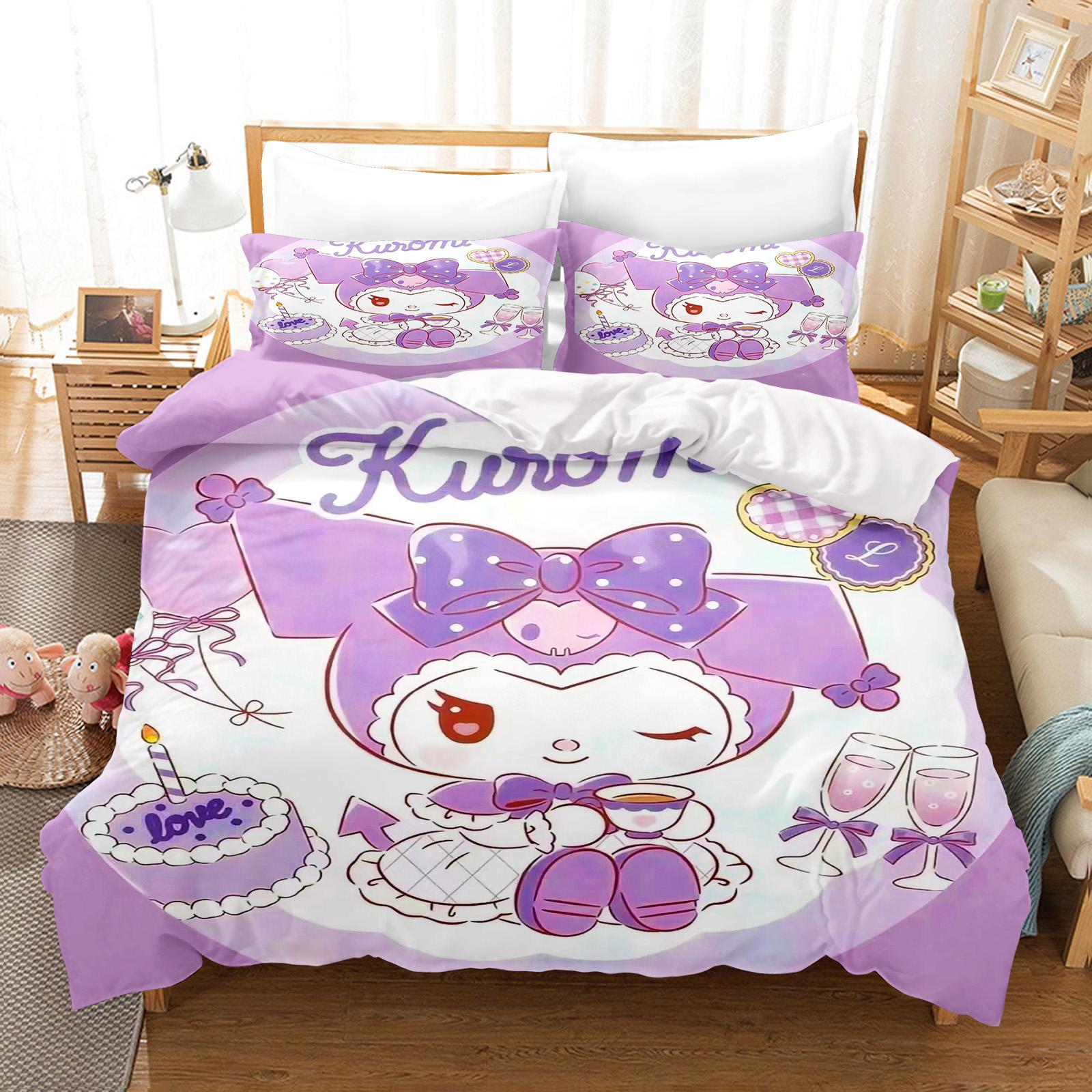 

Sanrio Comforte Bedroom Printed Cartoon Quilt Cover Bedding Set With Pillowcase Suitable For Children And Adults 135X200CM