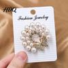 Alloy Jewelry Pin Faux Pearl Rhinestone Flower Brooch Retro Lapel for Women Decorative Brooch Wedding Party Bridal Shower Girls Clothing Accessories