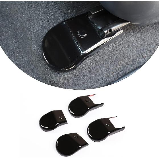 Compatible with Toyota Hilux 2015 2016 2017 2018 2019 2020 2021 2022 4PCS Black Anti-dust Seat Bracket Fixing Bolts Cover Trims Accessories (Gloss