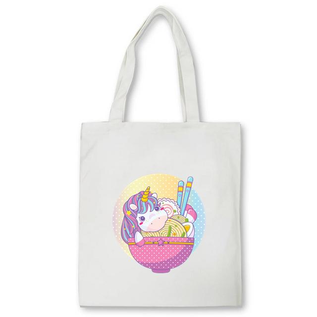 Dabbing Unicorn Panda anime Nákupní taška Dospívající studenti opakovaně použitelná plátěná taška taška na kabelku Dámská taška přes rameno Bolsas