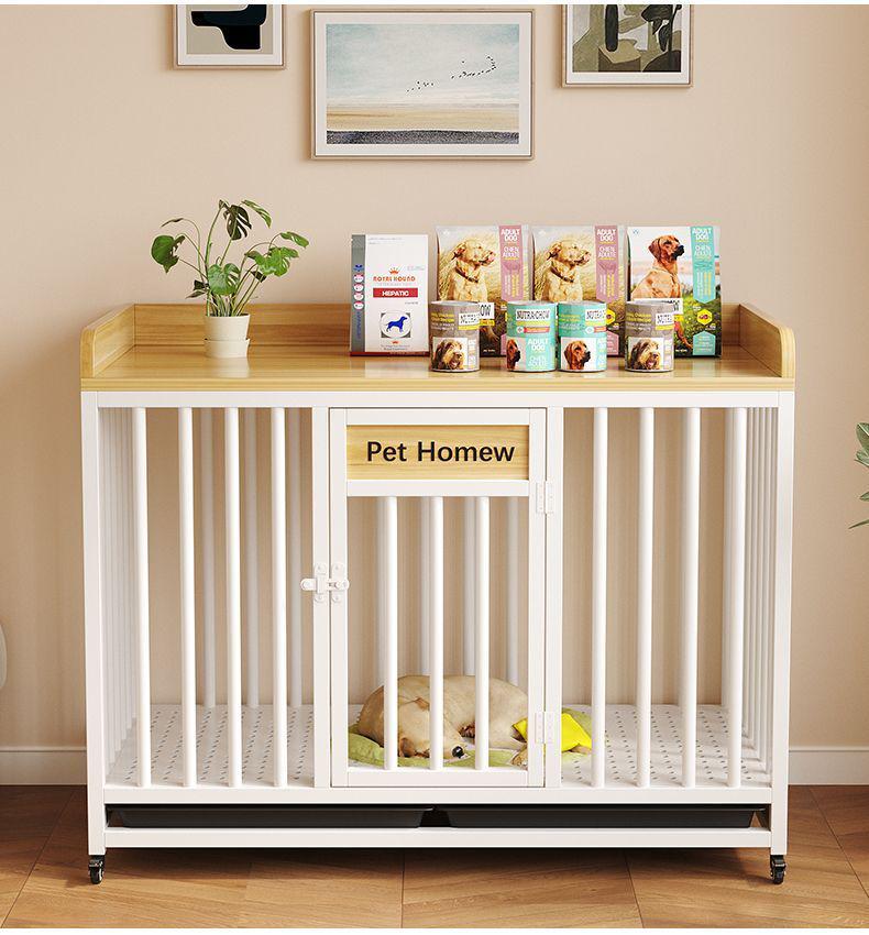 Indoor Large Dog Kennel with Toilet Separation, Thickened Bedroom Pet Cage