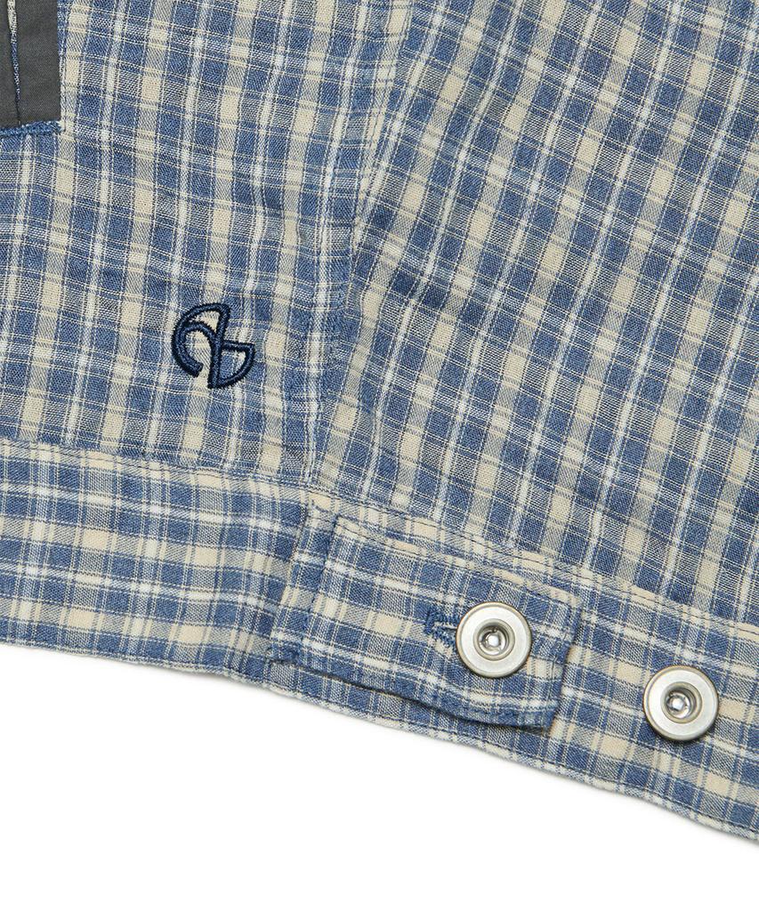 Nomanual Check Trucker Jacket - Washed Blue